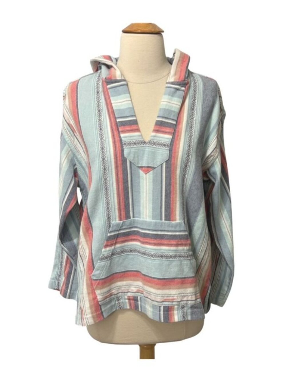 Faherty Women’s Baja Poncho Hoodie Organic Cotton Sierra Paradise Beach Size XS - Picture 11 of 11